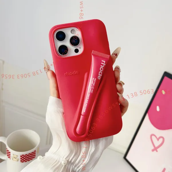 Rhode Peptide Lip Tint Phone Case in Vibrant Red - 1