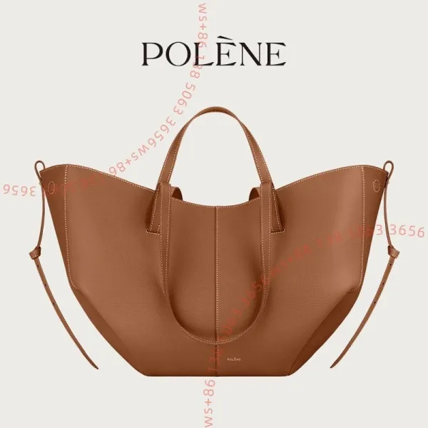 Design Polène Le Grand Tote Camel Leather Handbag Handbags - 1