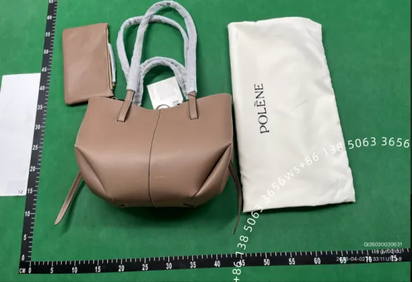 Design Polène The Mini Nubuck Tote Brown Handbag Handbags - 6