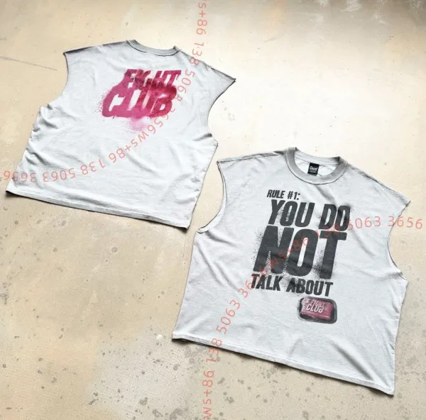 Fight Club x Imposter London Sleeveless Crop Top Gray - 1