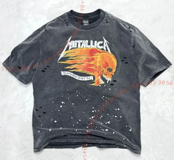 Saint Tears x Metallica Summer Sh*t '94 Distressed Graphic T-Shirt - 1
