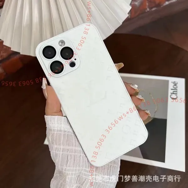 Chloé x Custom Phone Case White Monogram-Embossed Phone Case - 1