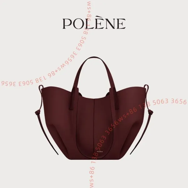 Design Polène The Mini Large Tote Burgundy Handbag Handbags - 1