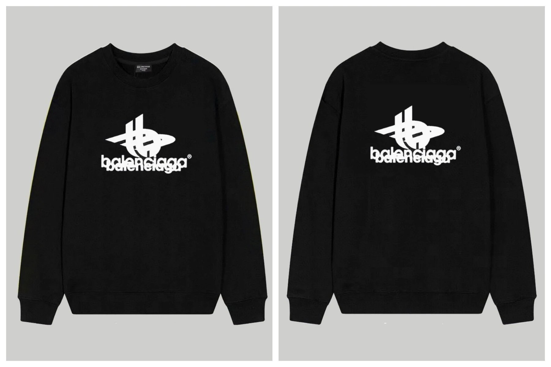 Balenciaga Logo Print White Oversized Sweatshirt