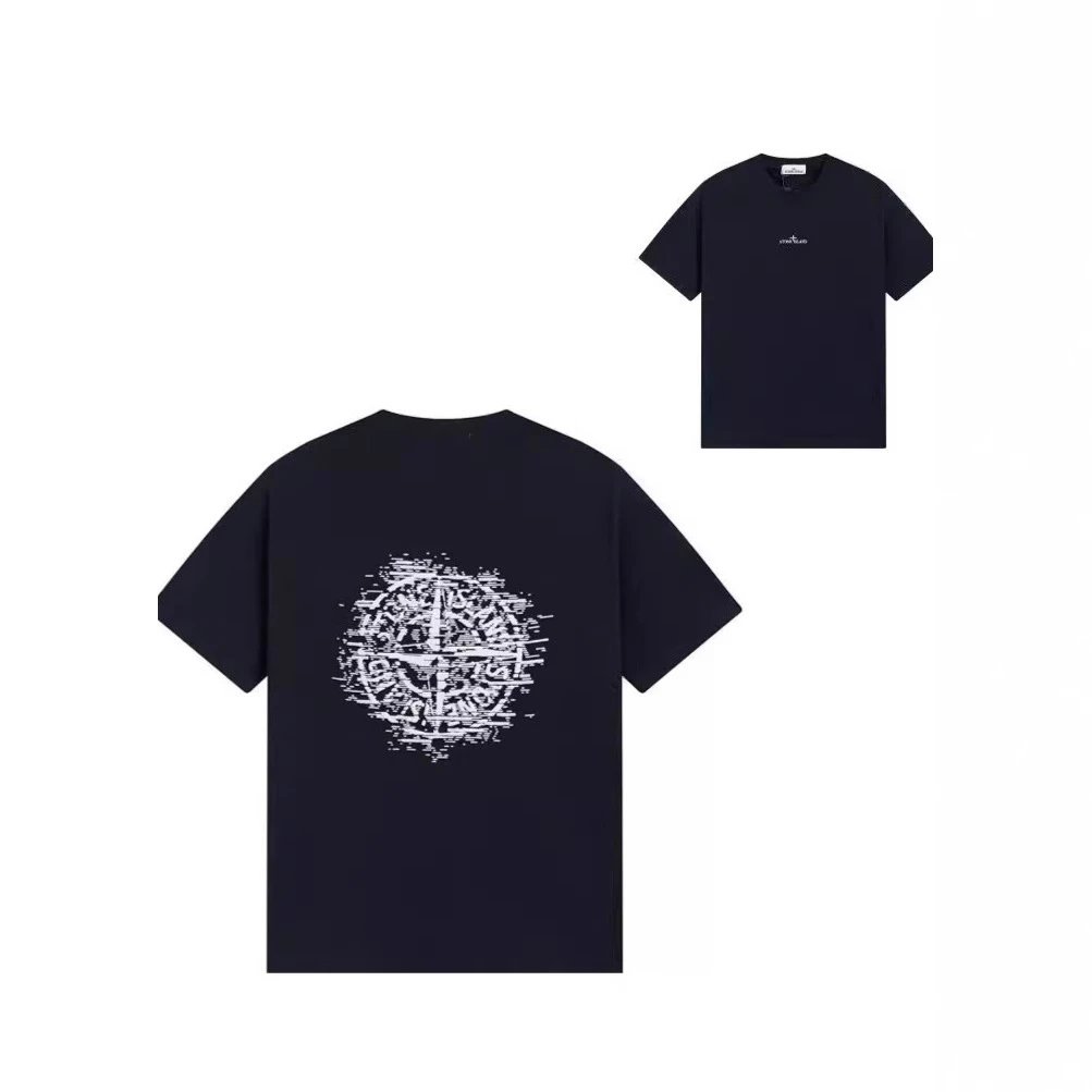 Stone Island T-Shirt Navy White Graphic Print Casual
