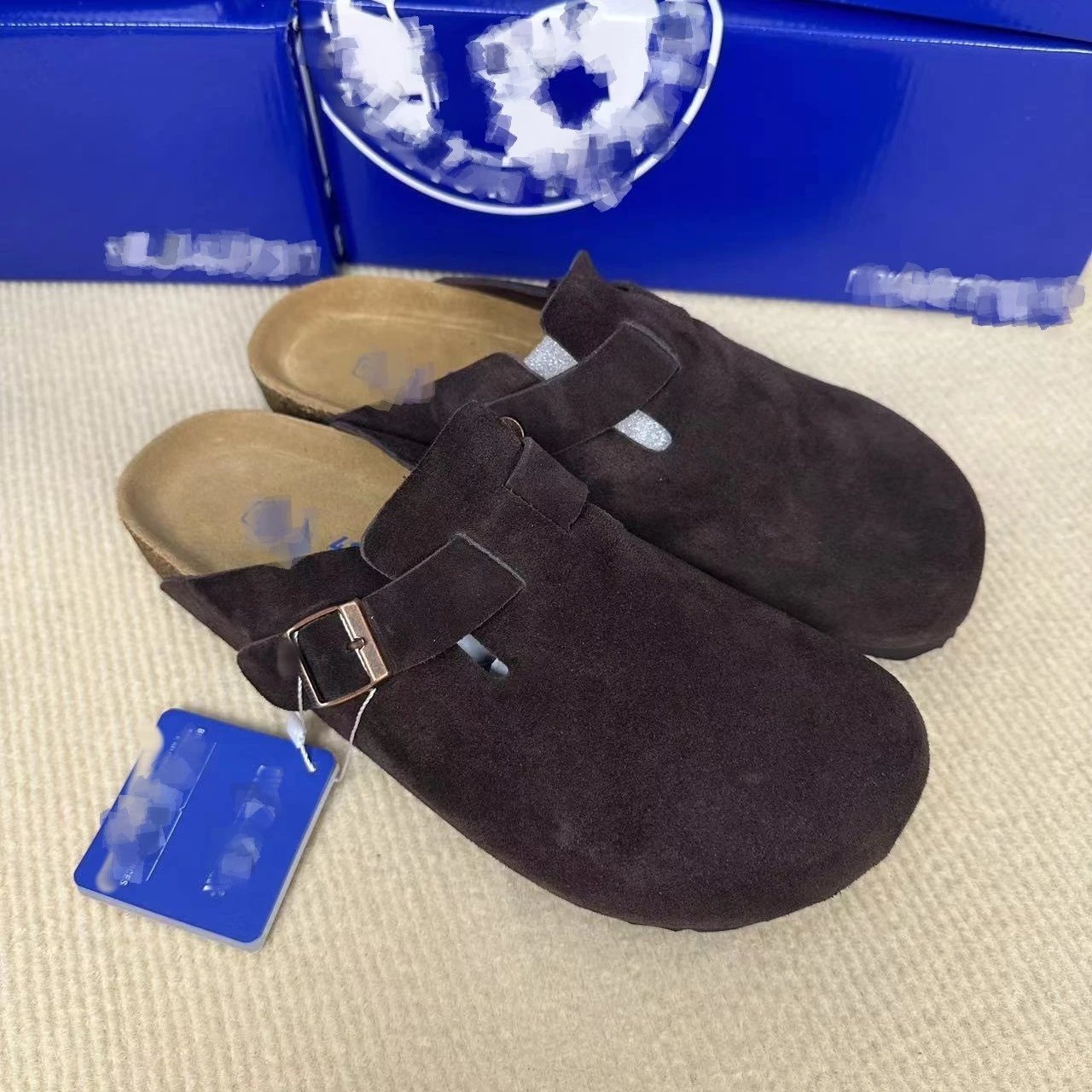 Birkenstock Boston Taupe Suede Casual Clogs