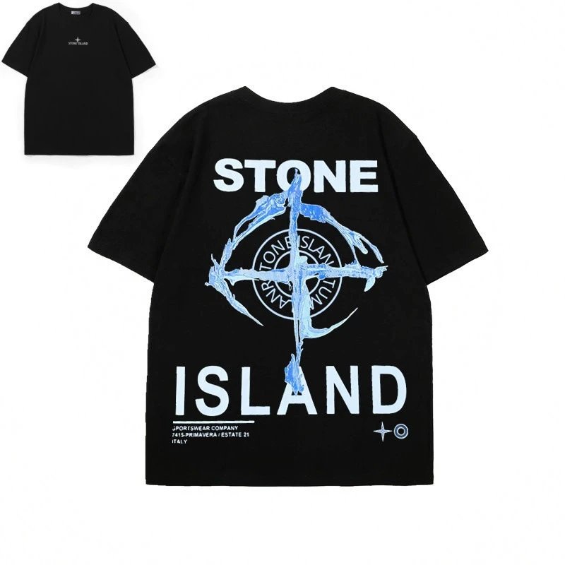 Stone Island Crew Neck Breathable T-Shirt For Men Women