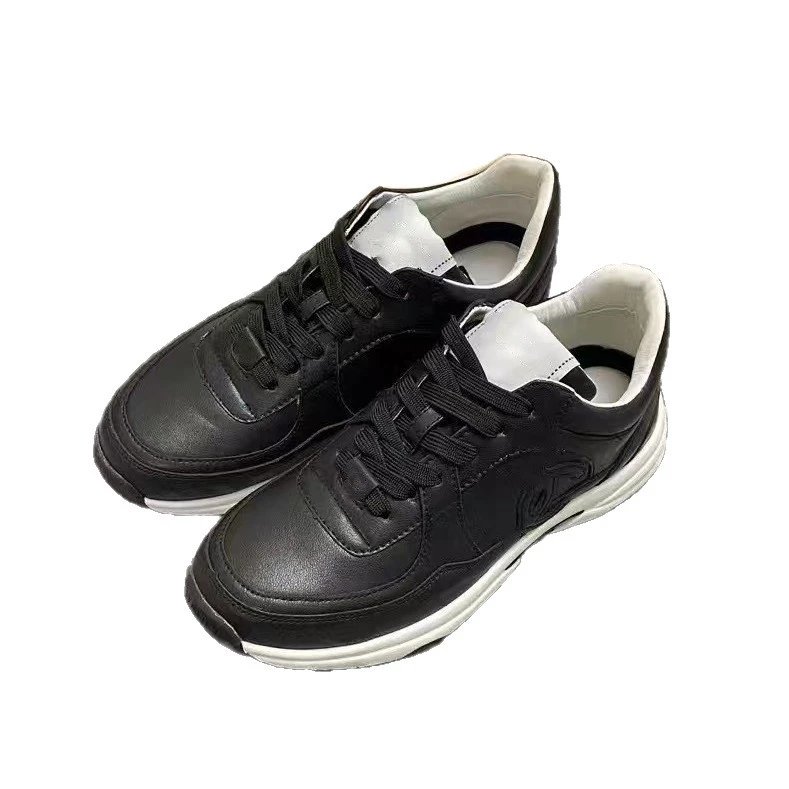 Chanel CC Logo White Black Mesh Sneakers