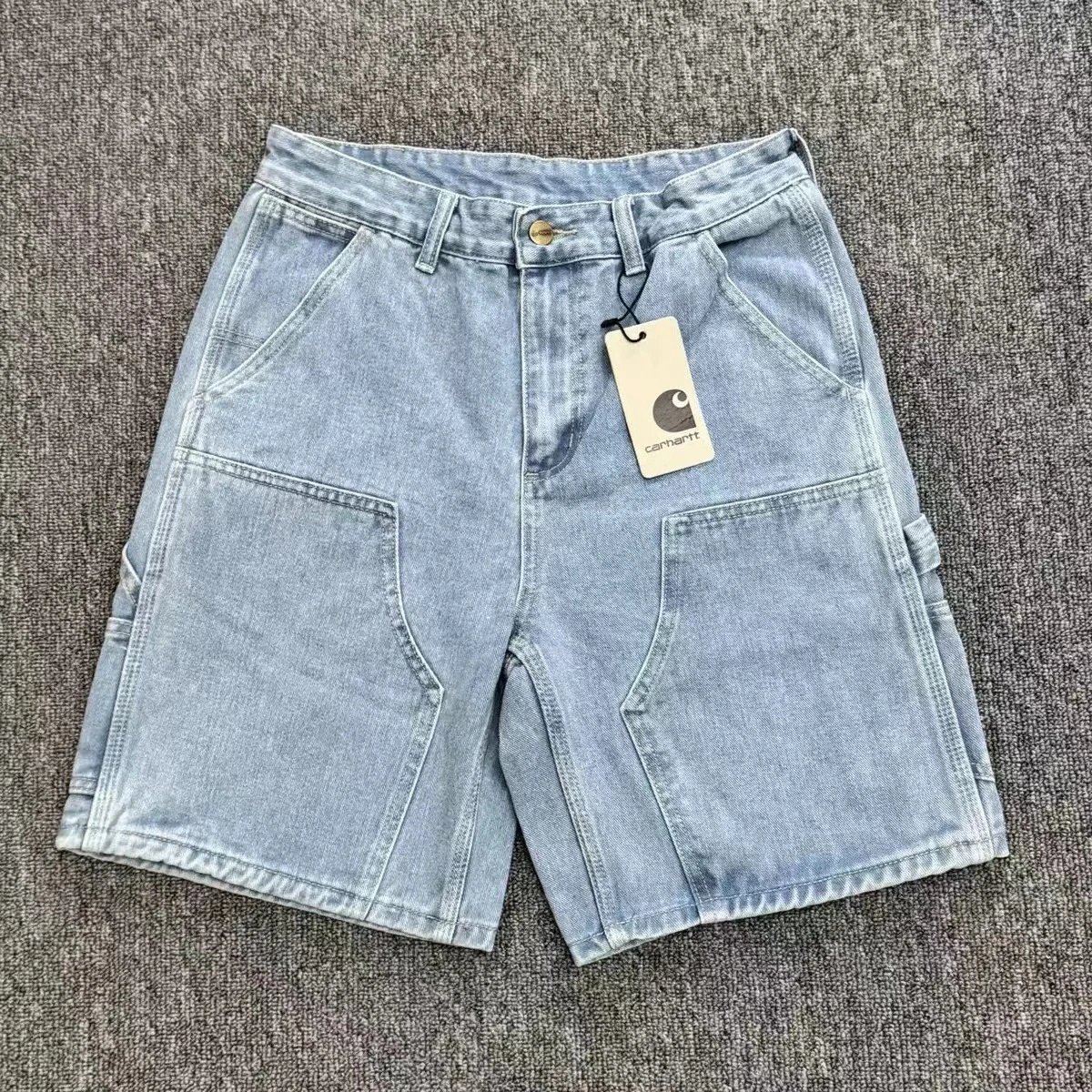 Washed Denim Cargo Shorts photo 4