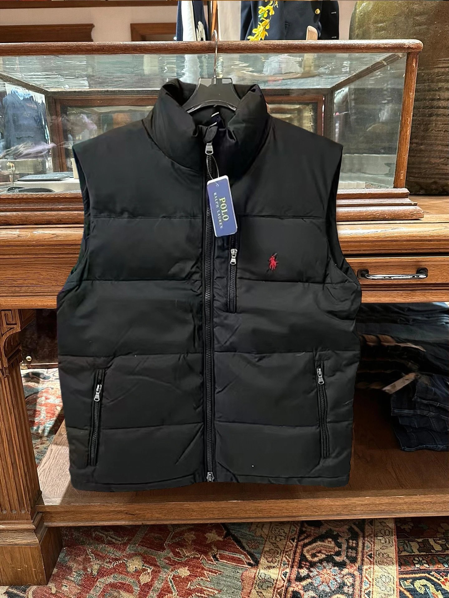 Ralph Lauren Embroidered Logo Stand Collar Thick Jacket Down Vest photo 2