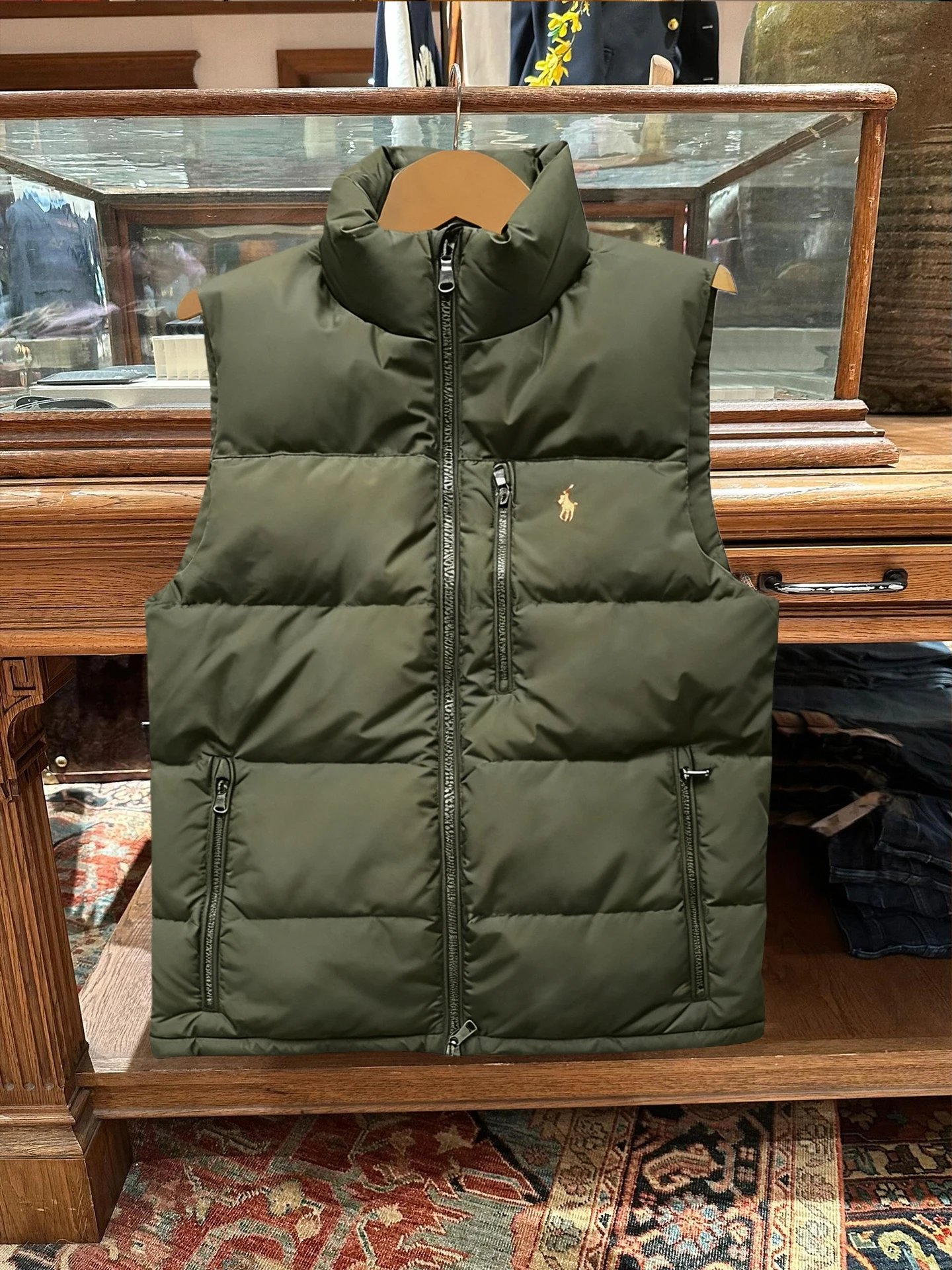 Ralph Lauren Embroidered Logo Stand Collar Thick Jacket Down Vest photo 3