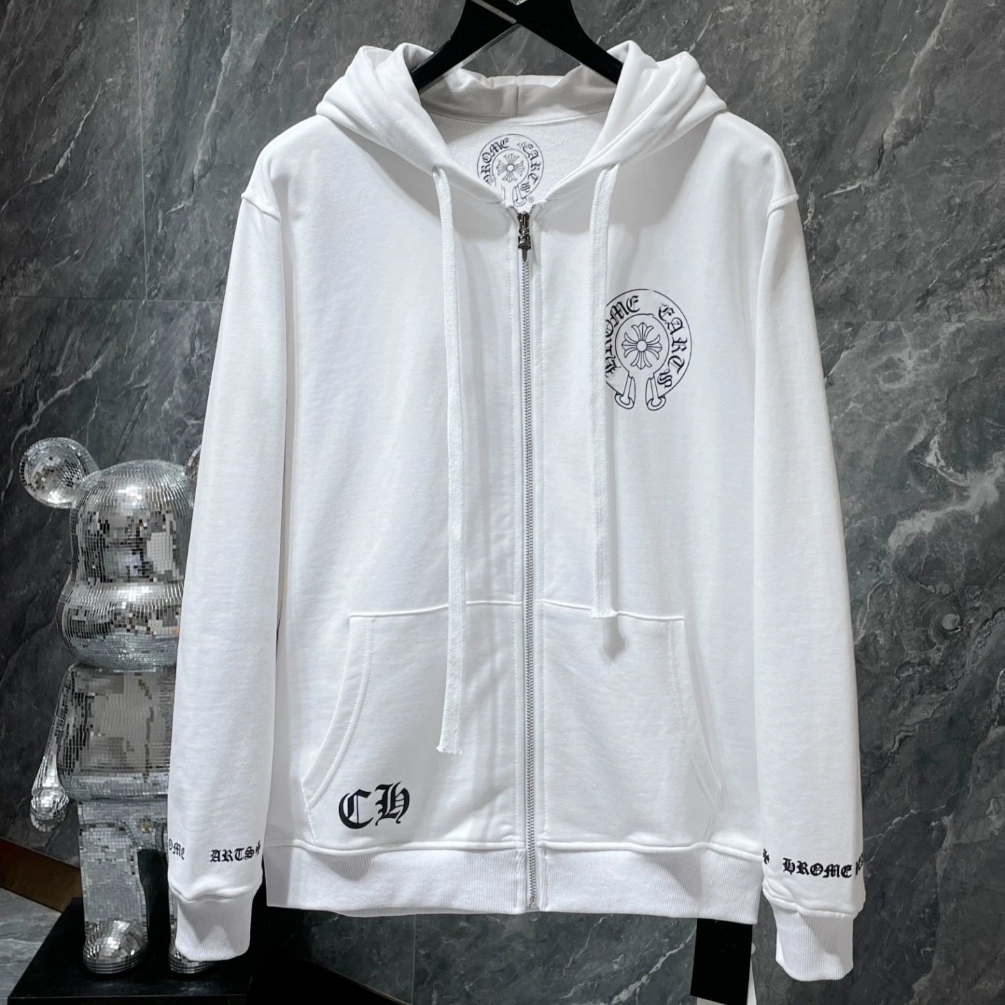 Chrome Hearts Black Embroidered Cross Hoodie