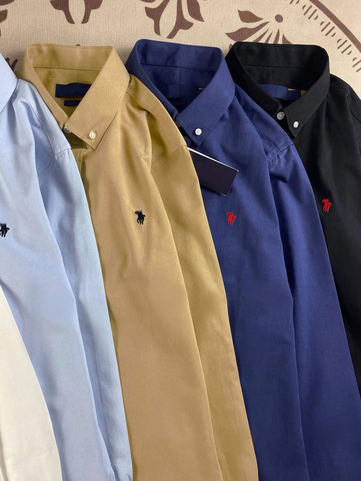 Polo Ralph Lauren Classic Fit White Blue Beige Button Down Shirt