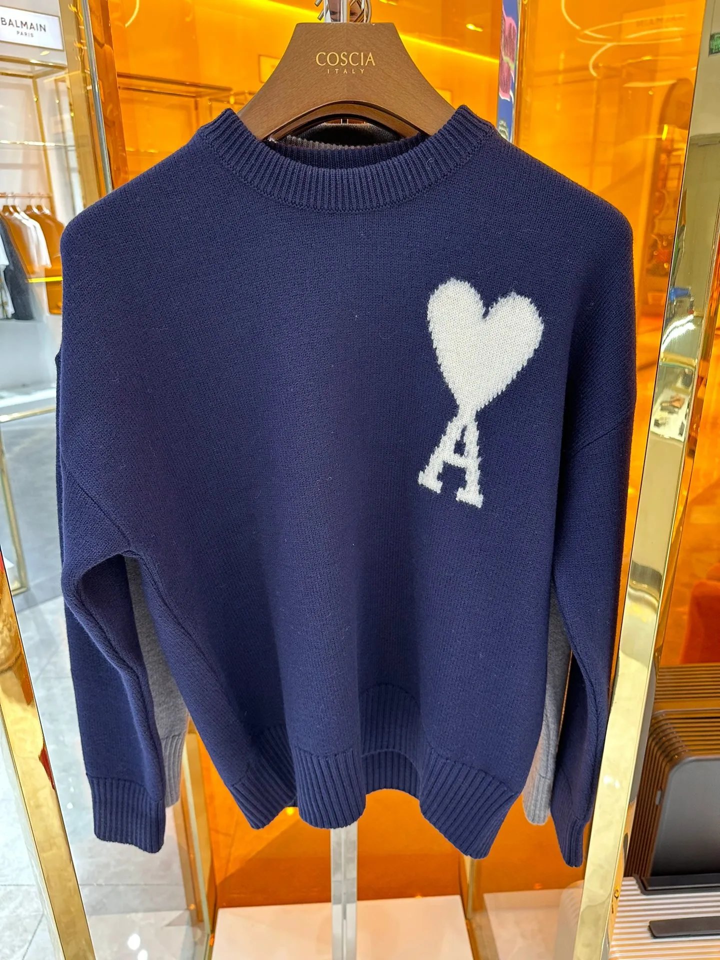 Ami Paris Large Heart Logo Crew Neck Sweater photo 3