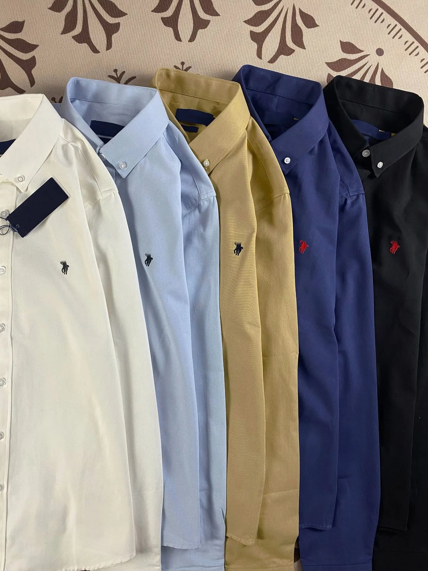 Polo Ralph Lauren Classic Fit White Blue Beige Button Down Shirt