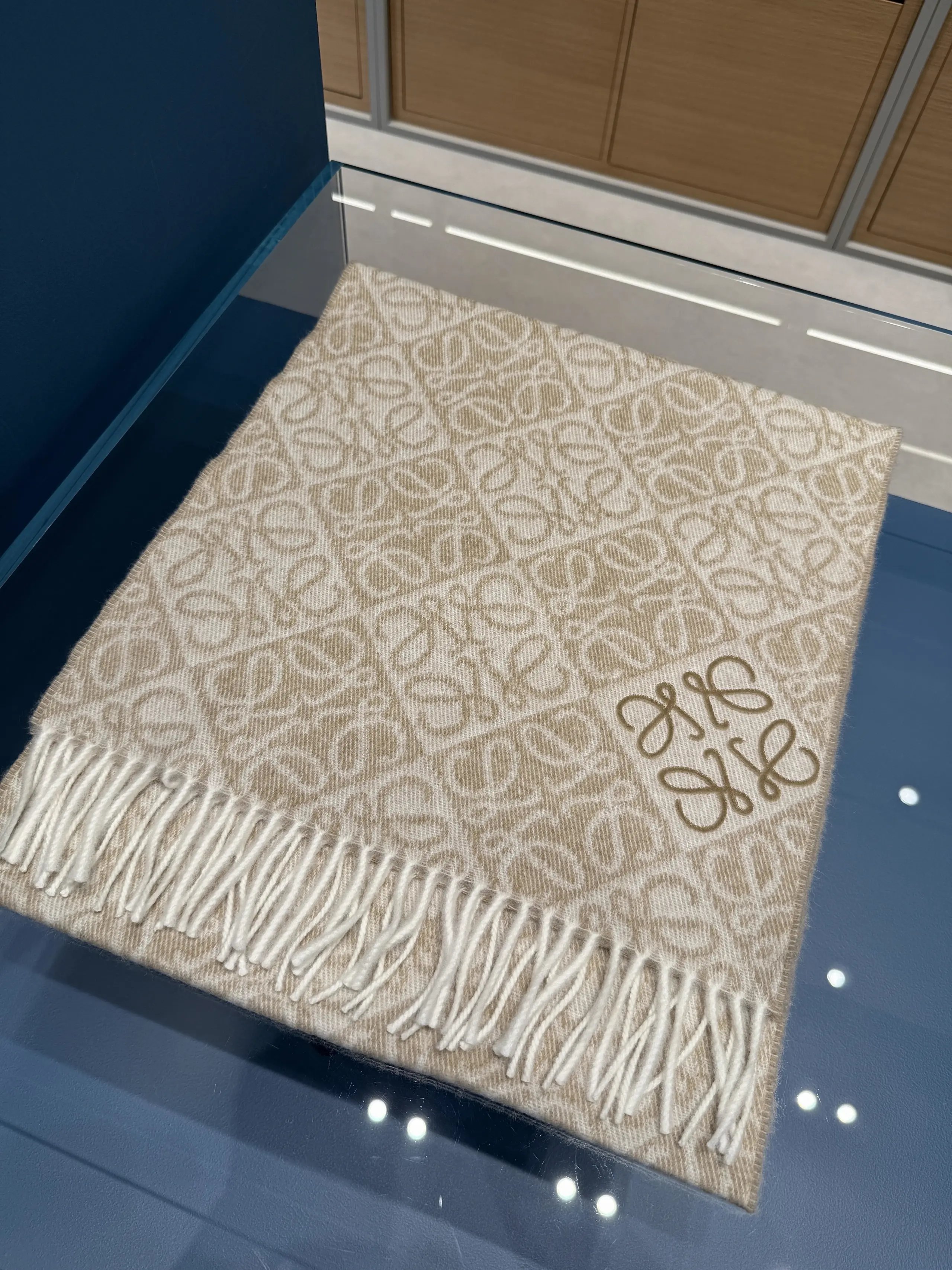 Loewe Anagram Embossed Cashmere Wool Scarf photo 4