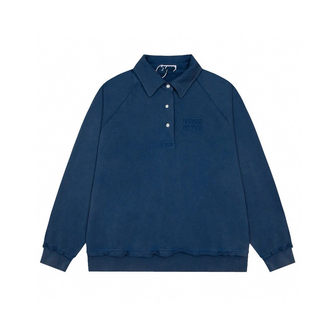 Preppy Embroidered Collared Sweatshirt photo 4