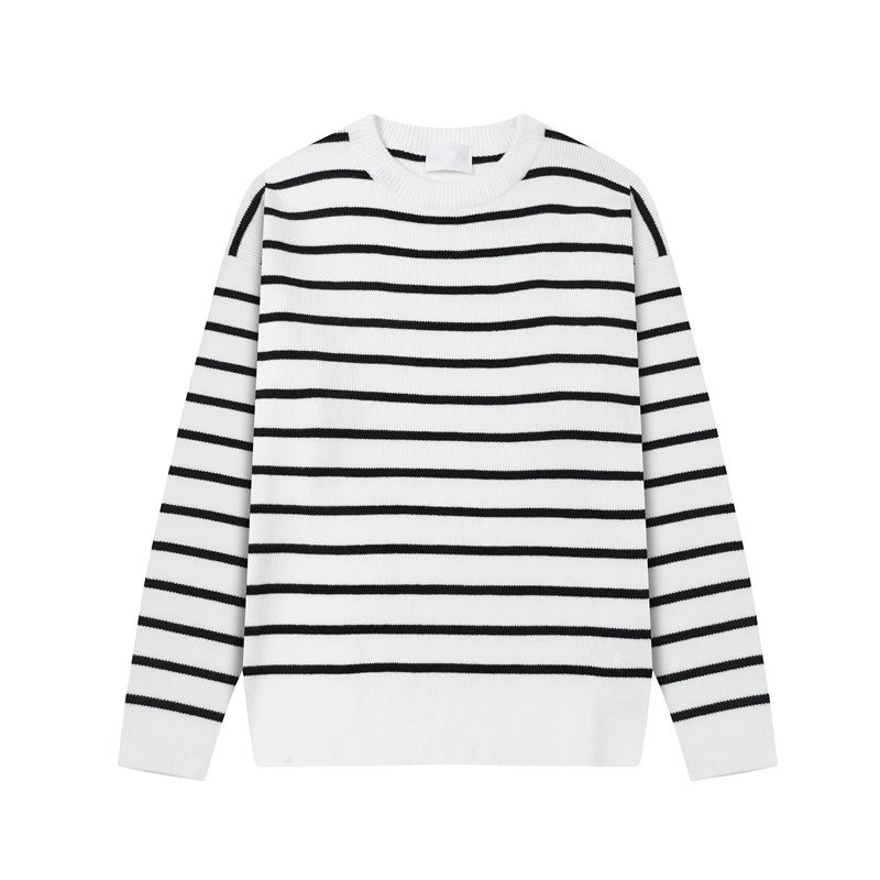 Zebra Striped Collared Sweater photo 3