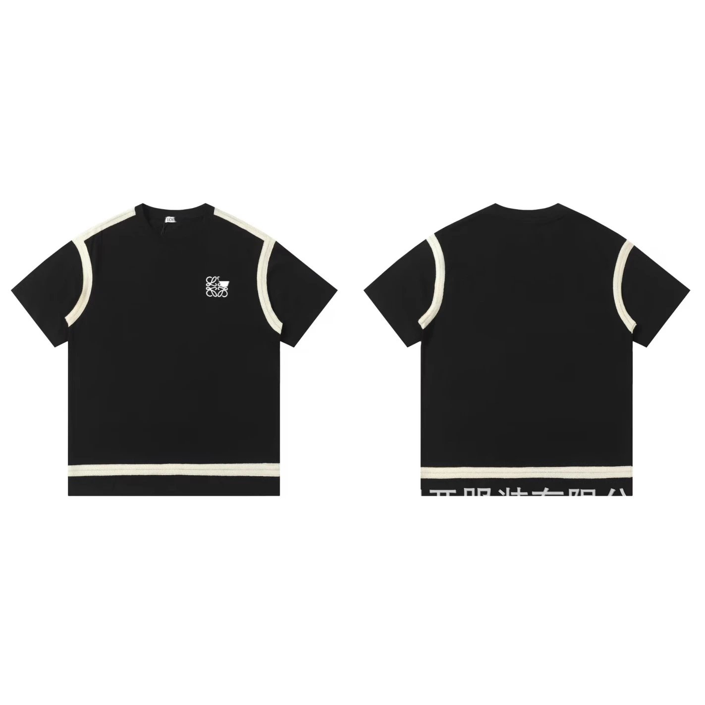 Loewe Anagram Thorn Print White Black Oversized T-Shirt