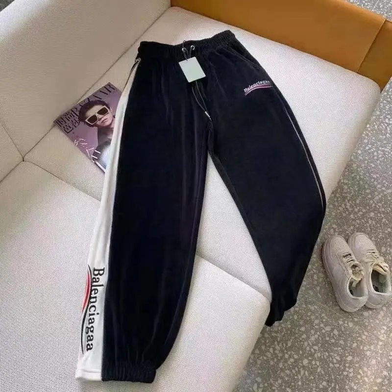 Stylish embroidered striped straight-leg trousers photo 2