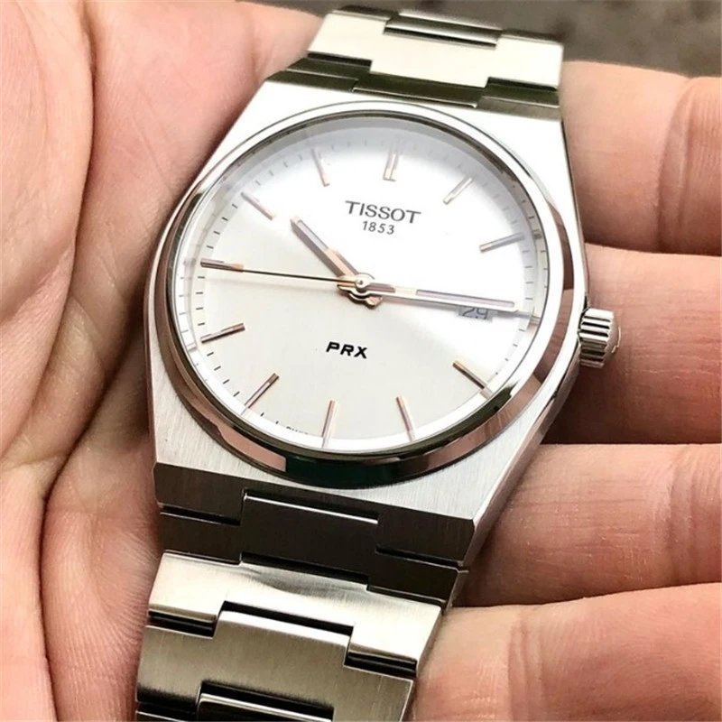 Tissot PRX Silver White Minimalist Watch