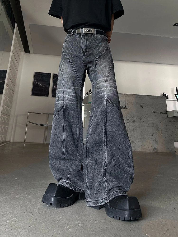 Smoky Gray Distressed Denim Jeans
