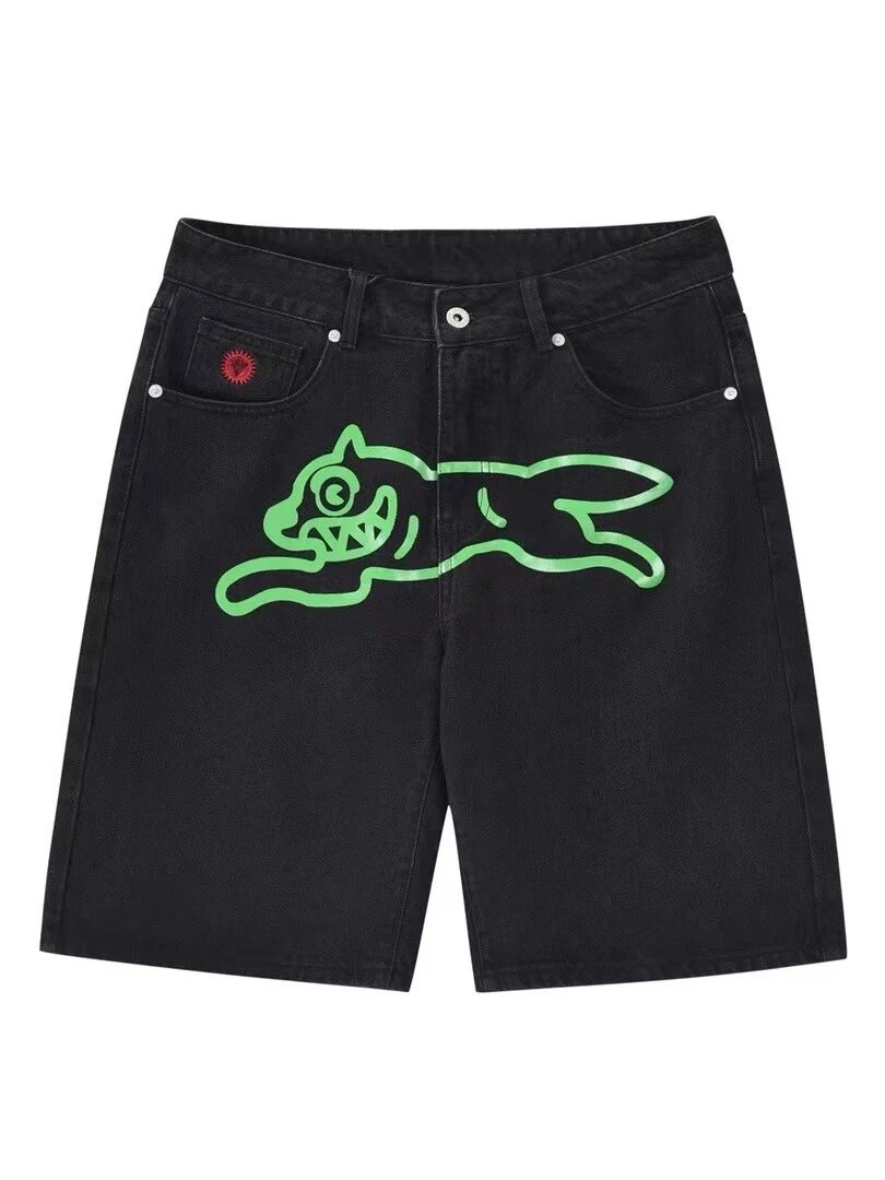 Bape Sta Logo Black White Patterned Knit Vest Denim Shorts Yellow Graphic Embroidery Streetwear
