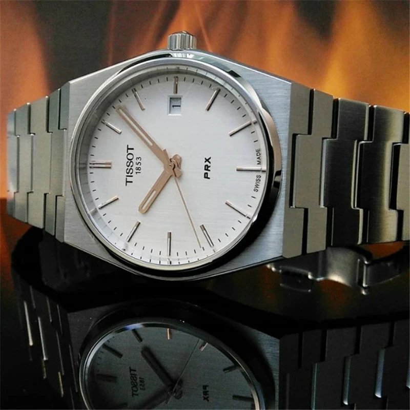 Tissot PRX Silver White Minimalist Watch