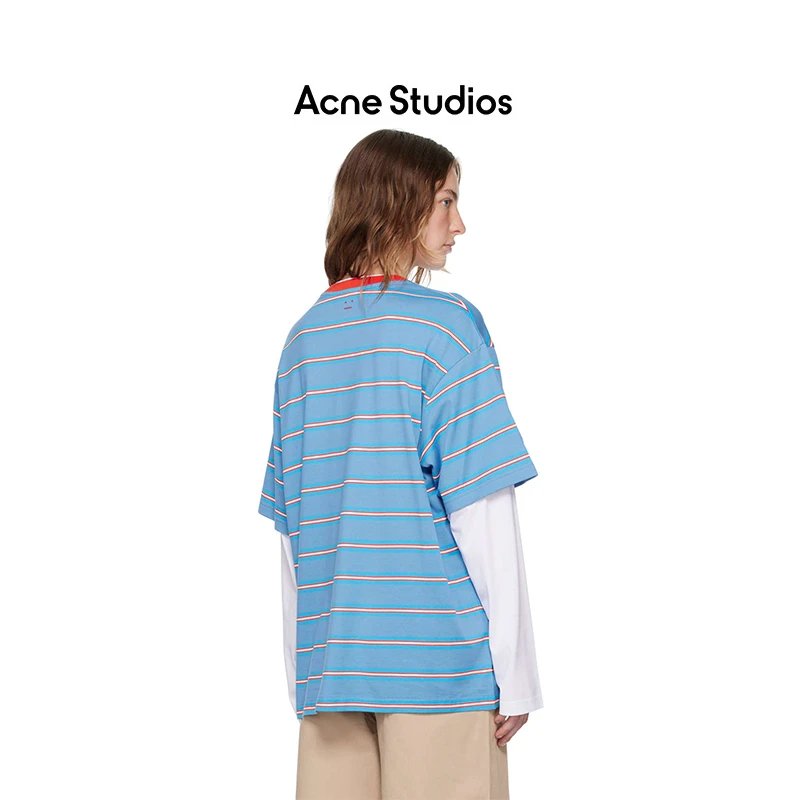 Blue Layered Sun Protection Striped Long Sleeve photo 4