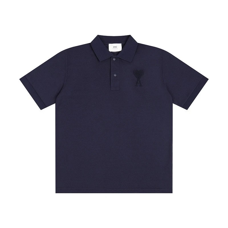 Ami Paris Polo Shirt Assorted Colors Classic Heart Embroidery