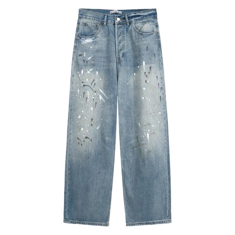 American-Style Distressed Wide-Leg Jeans photo 2