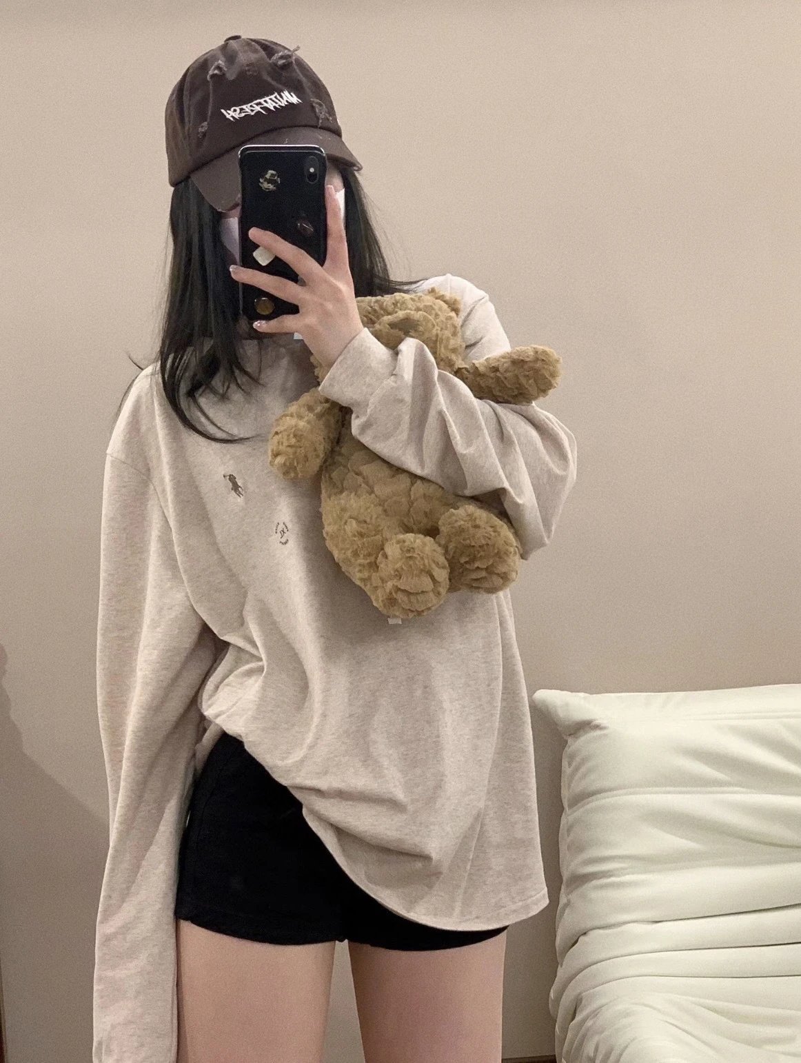 Cotton and Linen Round Neck Long-Sleeved T-Shirt photo 7