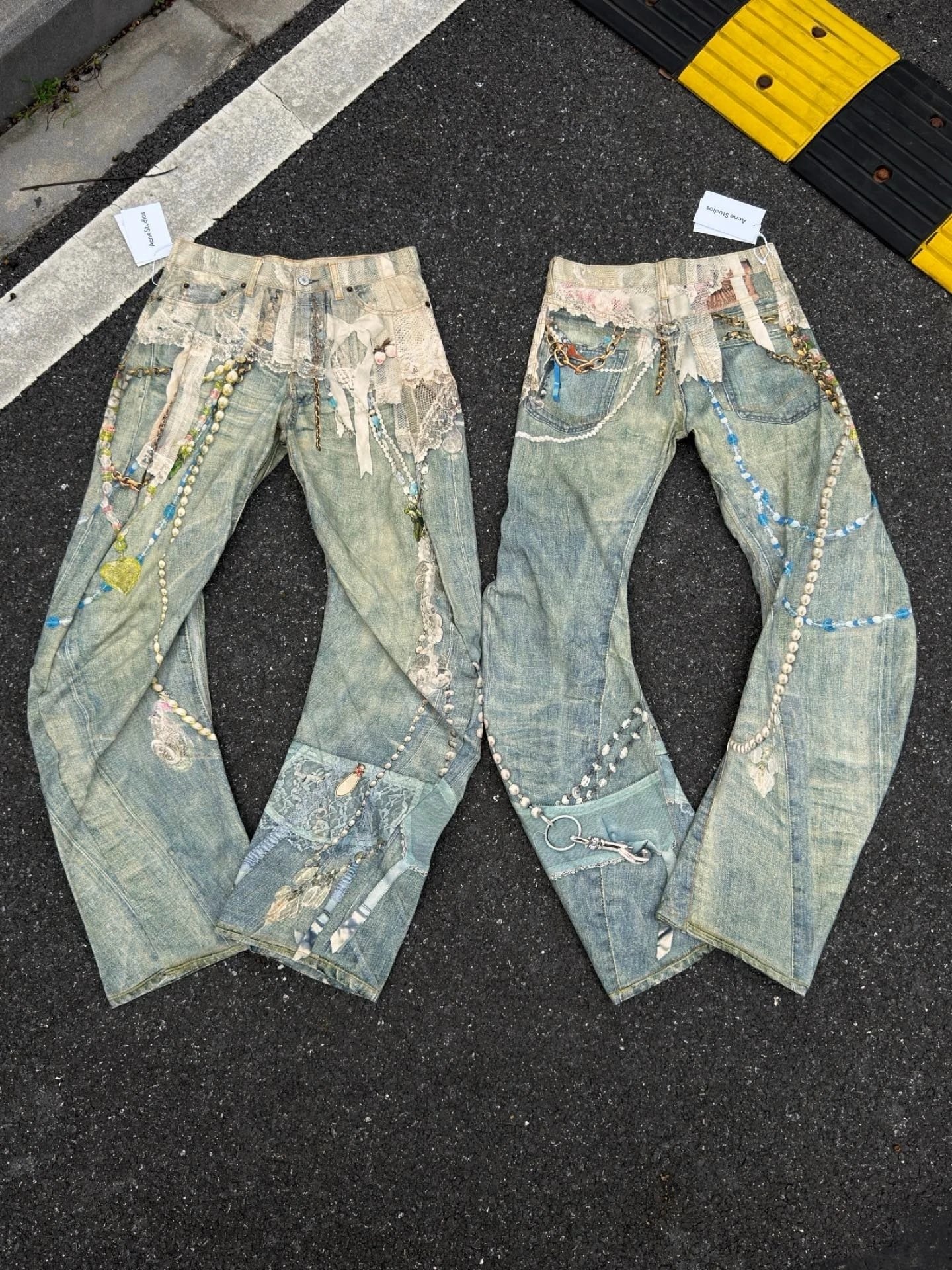 Hand-Painted Splatter Ripped Jeans photo 5