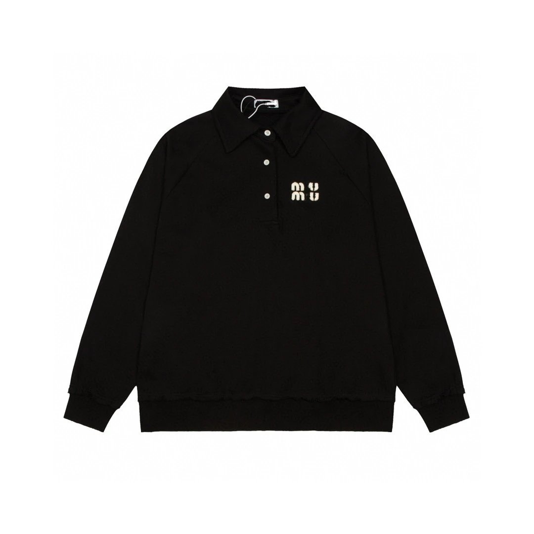 Preppy Embroidered Collared Sweatshirt photo 2