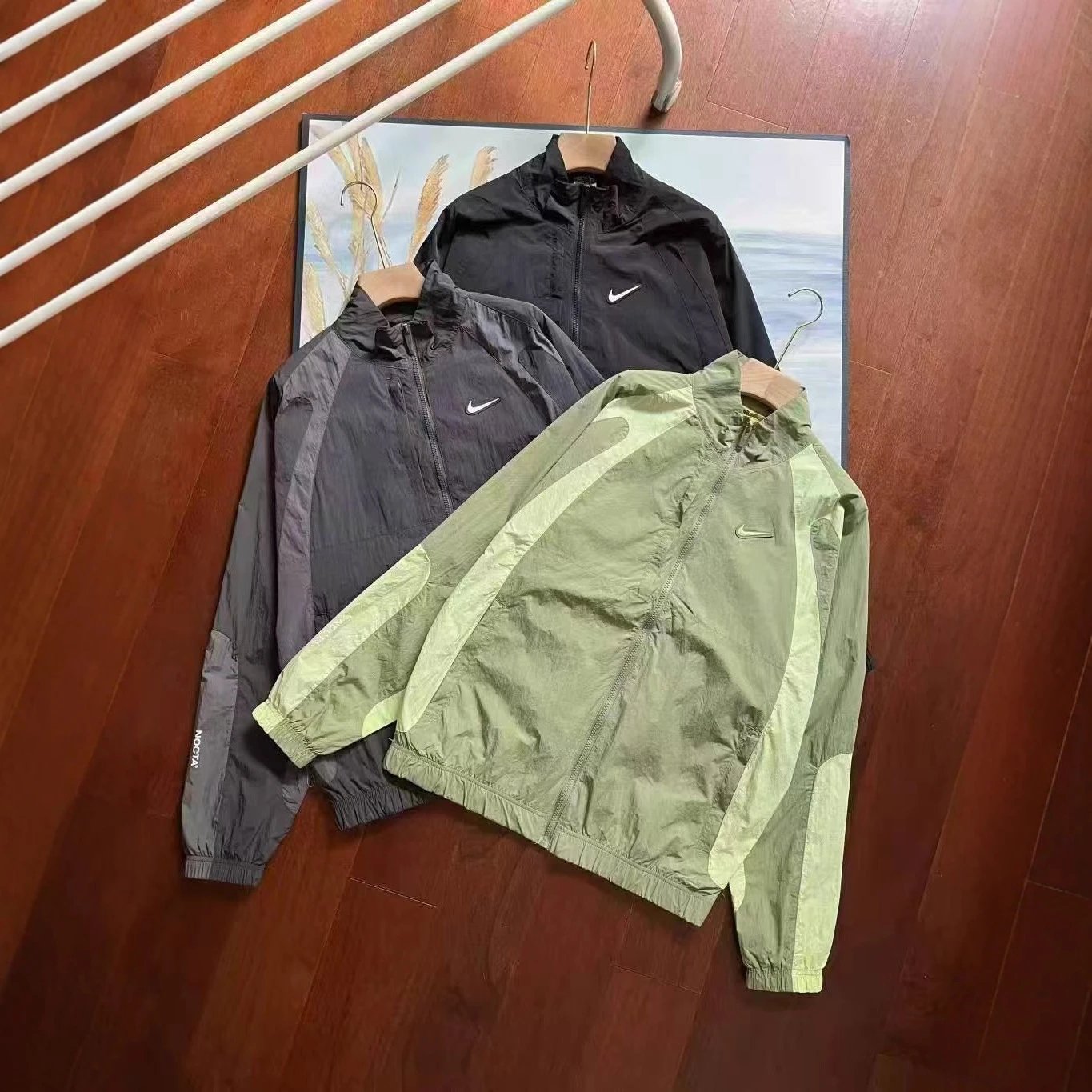 Color-Blocked Stand-Up Collar Couple Jacket