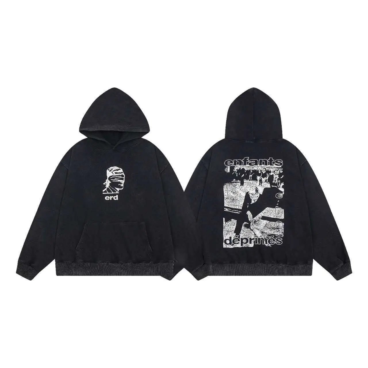 Enfants Riches Deprimes Black Distressed Graphic Hoodie