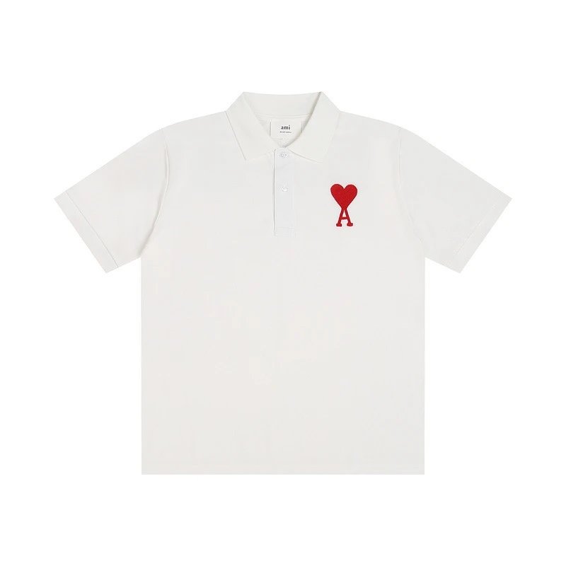 Ami Paris Polo Shirt Assorted Colors Classic Heart Embroidery