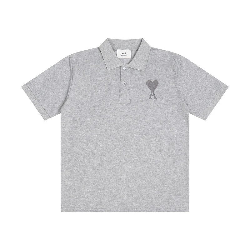 Ami Paris Polo Shirt Assorted Colors Classic Heart Embroidery