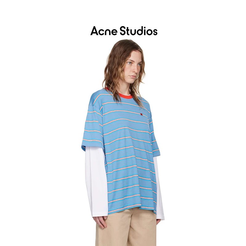 Blue Layered Sun Protection Striped Long Sleeve photo 3