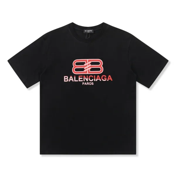 Balenciaga BB Logo Print Black T-Shirt - 1