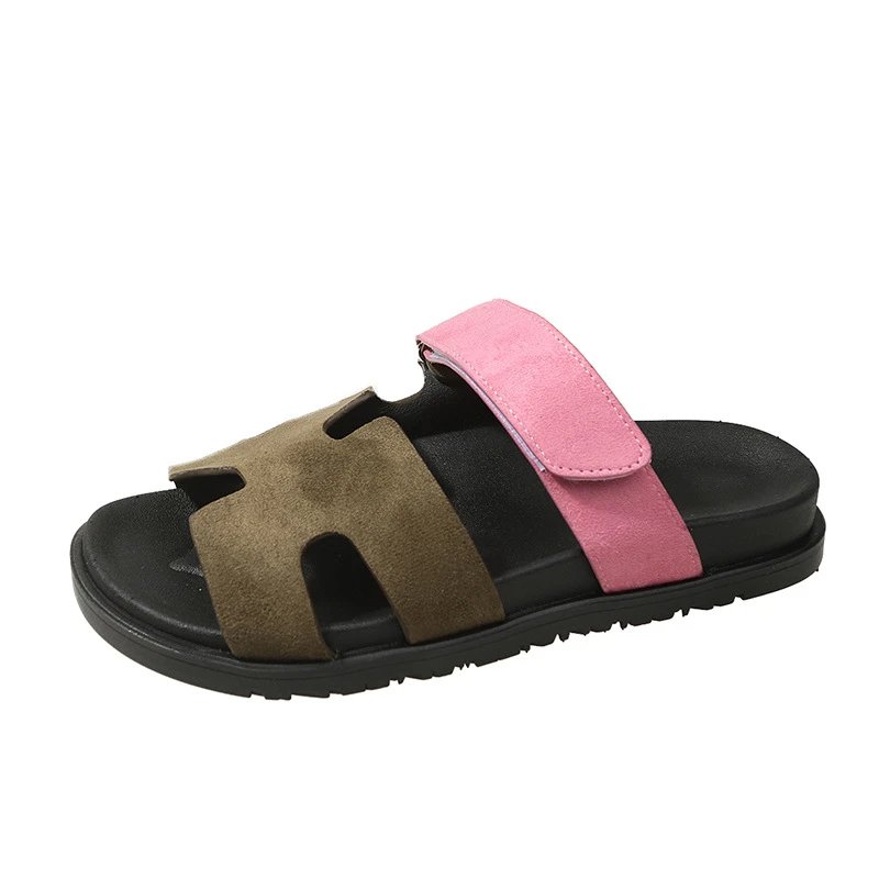 Color-Blocked Platform Velcro Beach Sandals photo 3