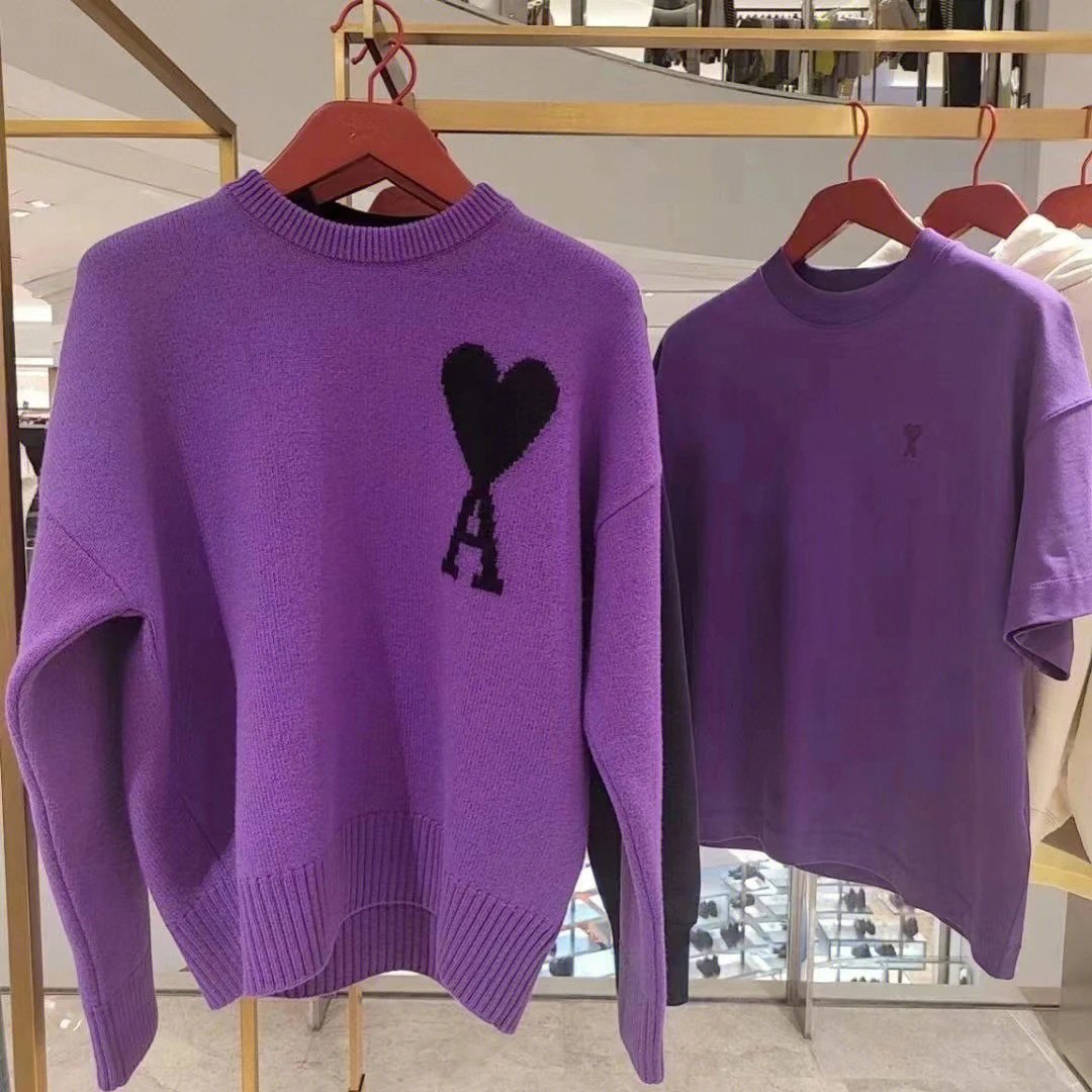Ami Paris Heart A Red Blue Green Knit Sweater