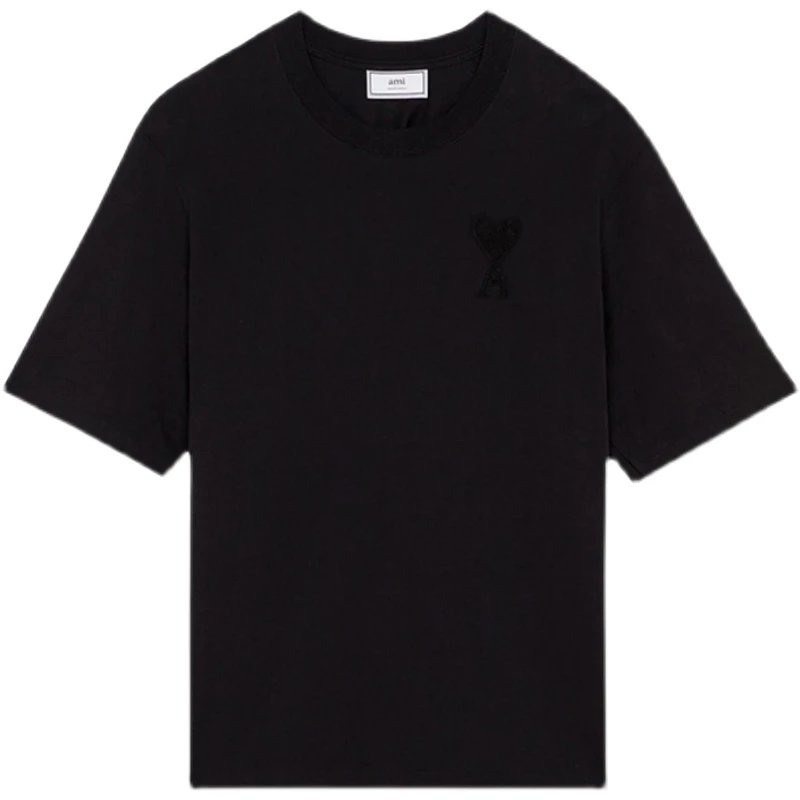 Ami Paris Pink Heart Logo Oversized T-Shirt