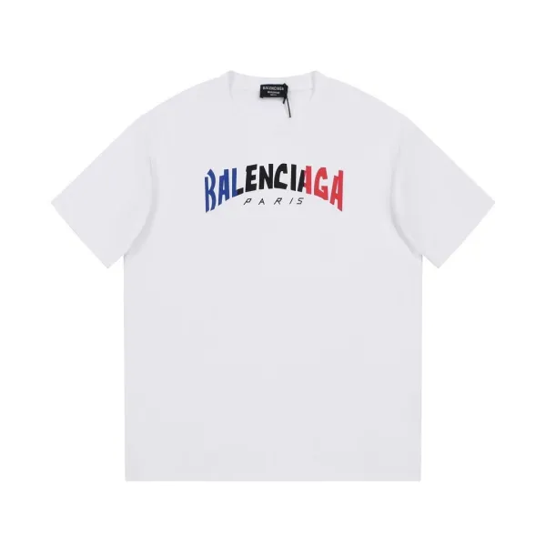 Balenciaga Logo Arch Print White T-Shirt - 1