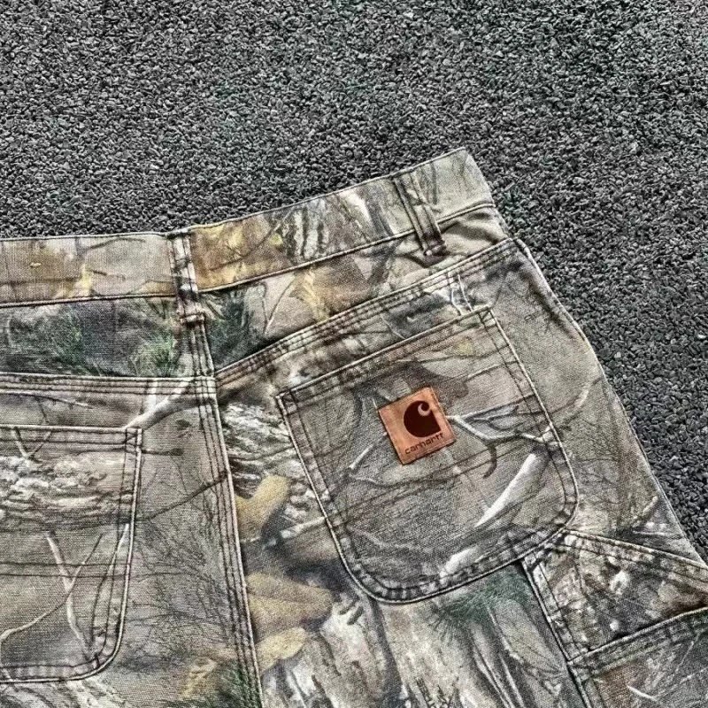 Camo Print Cargo Pants Green Brown Woodland Camouflage