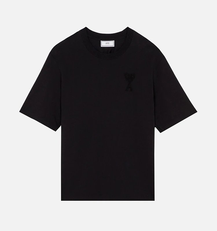 Ami Pure Cotton Heart Embroidered T-Shirt photo 6