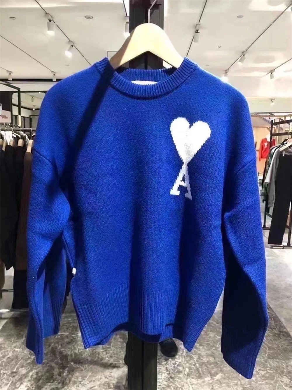 Ami Paris Large Heart Logo Crew Neck Sweater photo 8