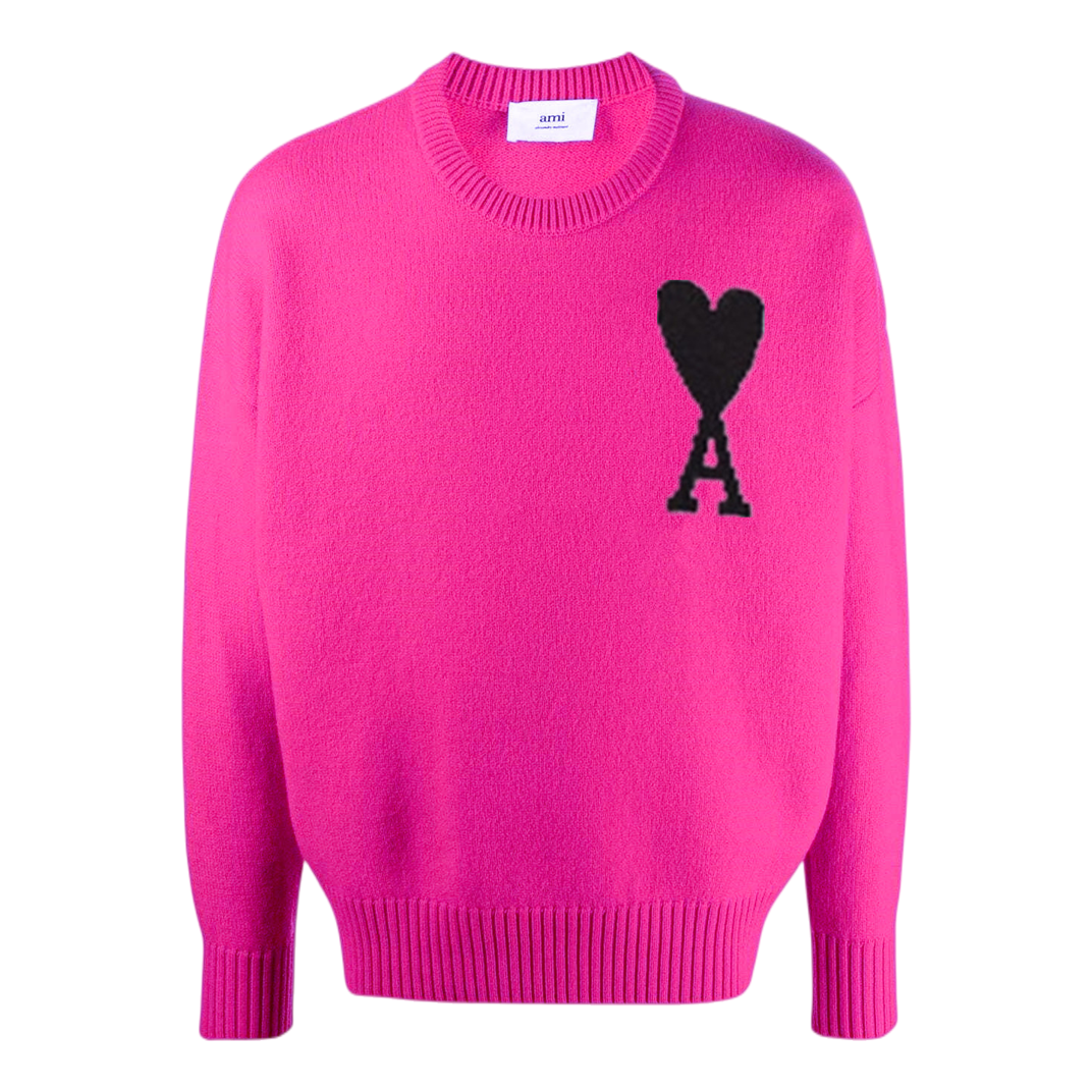 Ami Paris Heart A Red Blue Green Knit Sweater