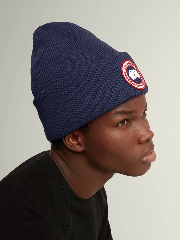 Canada Goose Arctic Program Navy Ribbed Knit Beanie