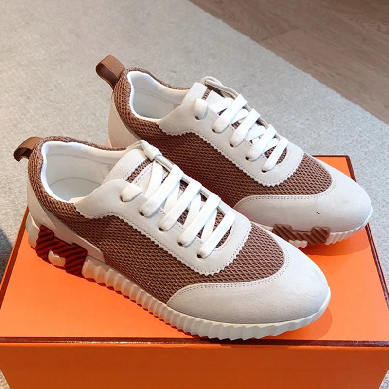 Genuine leather mesh breathable sports shoes photo 4